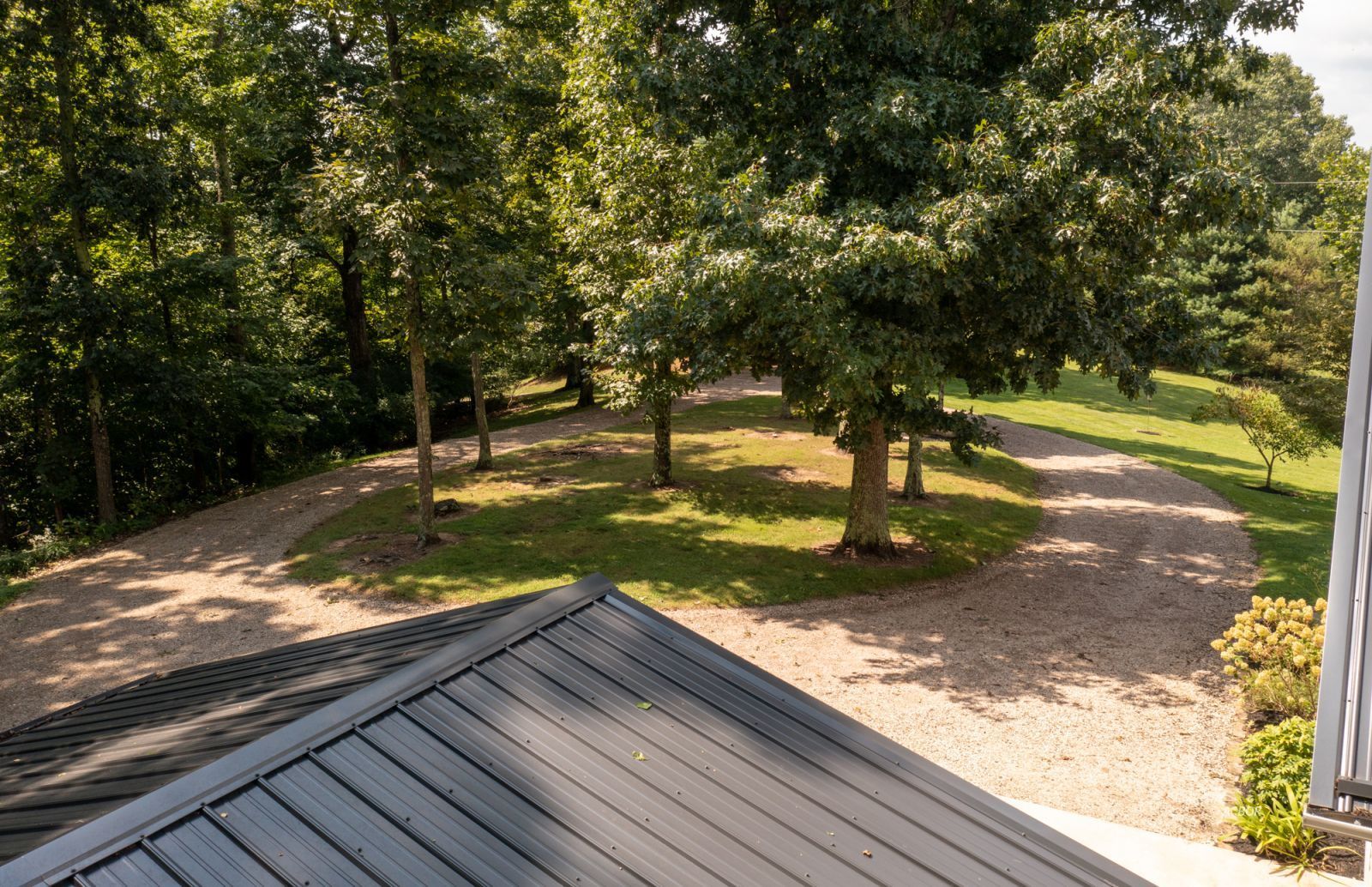 View of drive from garage roof