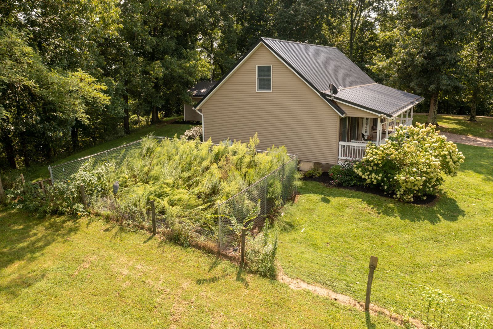 Left side of the house