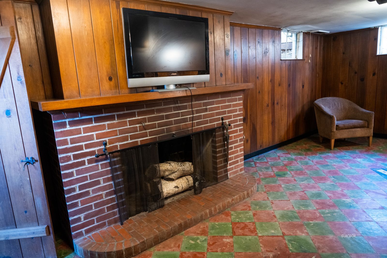 Basement Lounge fireplace