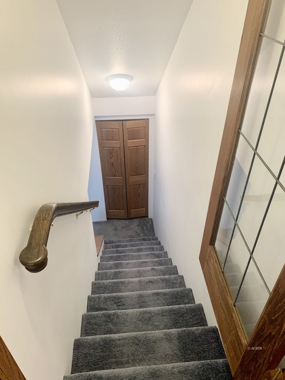downstairs